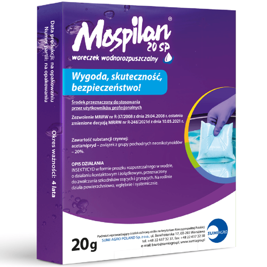 Mospilan 20SP 20g- środek owadobójczy mszyce, opuchalk, stonka, ćma bukszpanowa