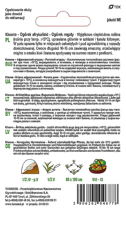 Ogórek Kiwano- ogórek afrykański 