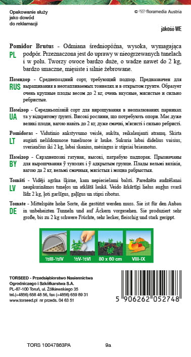 Pomidor Brutus 0,2g- duże owoce o wyjątkowym smaku 
