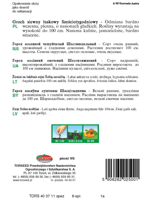 Groch łuskowy Sześciotygodniowy 50g Torseed